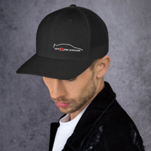 ATROC Trucker Cap with Small Logo (Black/Black+White)